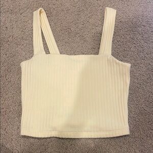 Yellow Ribbed Women's Tank Top